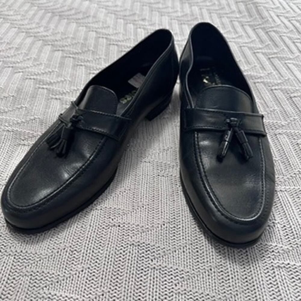 Vintage Florsheim Flexibles black leather tassel loafers size 10